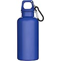 Oregon 400 ml solid colour RCS recycled plastic water bottle with carabiner, dark blue