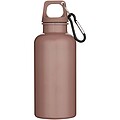 Oregon 400 ml solid colour RCS recycled plastic water bottle with carabiner, dusty pink