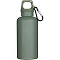 Oregon 400 ml solid colour RCS recycled plastic water bottle with carabiner, heather green