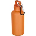Oregon 400 ml solid colour RCS recycled plastic water bottle with carabiner, orange