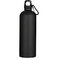 Oregon 750 ml matte RCS recycled single wall stainless steel water bottle with carabiner, solid black