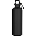Oregon 750 ml solid colour RCS recycled plastic water bottle with carabiner, black