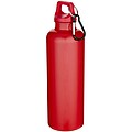 Oregon 750 ml solid colour RCS recycled plastic water bottle with carabiner, red