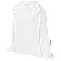 Oregon Blend 140 g/m2 GRS recycled drawstring bag 5L, white