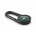 Outdoor compass with carabiner, black