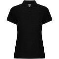 Pegaso Premium short sleeve womens polo, solid black