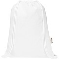 Peru Blend 180 g/m2 GRS recycled drawstring bag 5L, white
