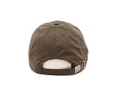 PLAIN linen cap with visor, green-brown