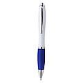 Plastic ballpen with coloured rubber grip, blue ink