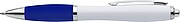 Plastic ballpen with coloured rubber grip, blue ink