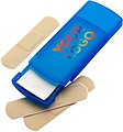 Plastic case with five plastersCobalt blue