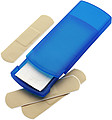 Plastic case with five plastersRed