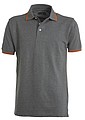 Polo shirt, SKIPPER, smoke grey/orange, XL