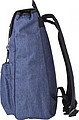 Polyester (300D + 210D) backpack with zippered front pocket.