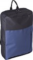 Polyester (600D) backpack with zippered front pocket. Adjustable and padded shoulder straps.