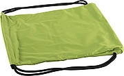 Pongee (190T) drawstring backpack. The front has a pocket with zipper.