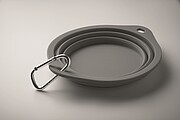 Portable pet bowl 350 ml, stone grey