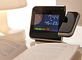 Projection alarm clock with a red LED projector,colour black