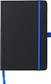 PU notebook (approx. A5) with 96 lined pages, ribbon marker, and elastic band over the cover.