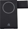 Recycled ABS 3-in-1 magnetic wireless charger Valerio, black
