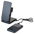 Recycled ABS 3-in-1 magnetic wireless charger Valerio, black