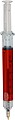 Recycled ABS syringe shaped ballpen Dr. David, red