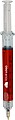 Recycled ABS syringe shaped ballpen Dr. David, red