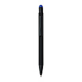 Recycled aluminium rubberized ballpen Formentera, cobalt blue