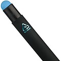Recycled aluminium rubberized ballpen Formentera, light blue