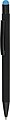Recycled aluminium rubberized ballpen Formentera, light blue