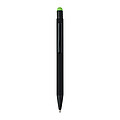Recycled aluminium rubberized ballpen Formentera, lime