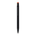 Recycled aluminium rubberized ballpen Formentera, orange