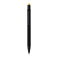 Recycled aluminium rubberized ballpen Formentera, yellow