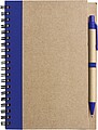 Recycled cardboard, wire bound notebook with 60 lined pages and ballpen