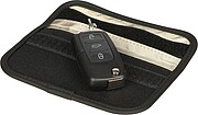 Recycled key and card pouch Ripple, black