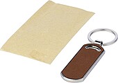 Recycled leather keychain Jill, brown