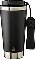 Recycled stainless steel double-walled drinking mug 500 ml Kayla, black