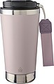 Recycled stainless steel double-walled drinking mug 500 ml Kayla, pastel pink