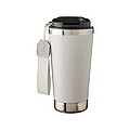 Recycled stainless steel double-walled drinking mug 500 ml Kayla, white