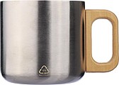 Recycled stainless steel double-walled mug 400 ml Dwight, silver
