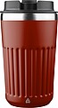 Recycled stainless steel travel mug (400 ml) Chiara, burgundy
