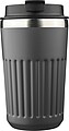 Recycled stainless steel travel mug (400 ml) Chiara, grey