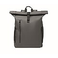 Rolltop laptop rucksack 600D, stone grey