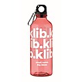 RPET bottle 500ml, transparent red