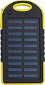 Rubberized ABS solar power bank Arin, yellow