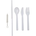 Runa cutlery set with bamboo lid, light pink