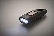 Solar torch with dynamo crank, black