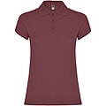 Star short sleeve womens polo, berry red