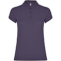 Star short sleeve womens polo, lilac