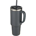 Sydney 1200 ml double wall RCS certified copper vacuum insulated tumbler with straw, grey